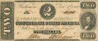 p50a from Confederate States of America: 2 Dollars from 1862